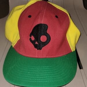 Skull Candy Green Yellow Red  Fitflex Hat Size L/XL